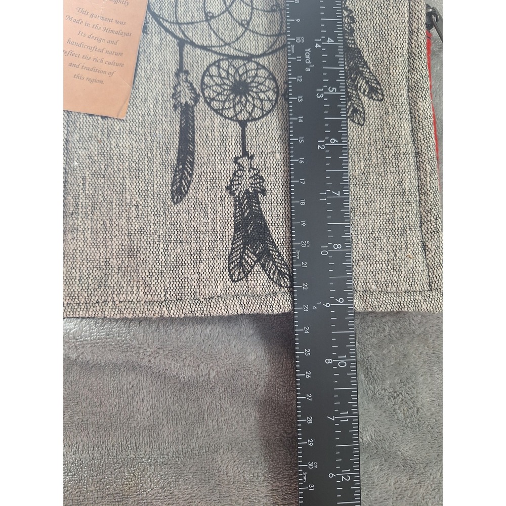 Kathmandu Imports Dreamcatcher Om Crossbody Bag Red Grey‎ Himalayan Boho New - Picture 4 of 5